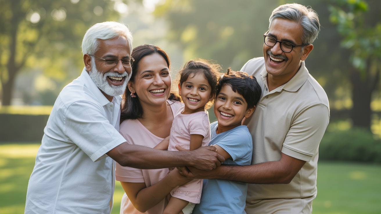 Happy family living diabetes-free