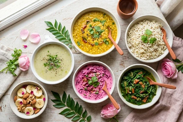 Pressure Shield DASH diet Indian meals - low sodium dal, beetroot raita, lauki soup