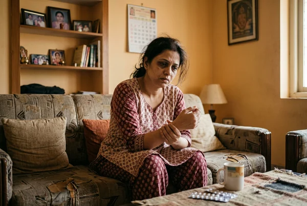 Indian woman with chronic fatigue and autoimmune exhaustion