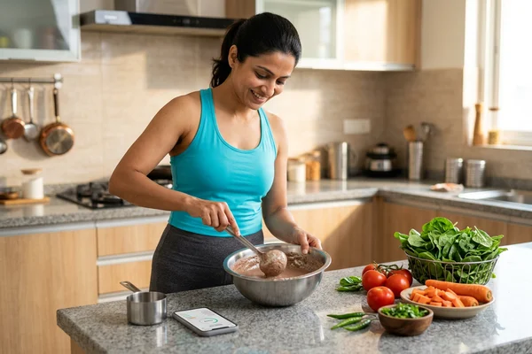 Indian healthy meal plate for metabolic weight loss