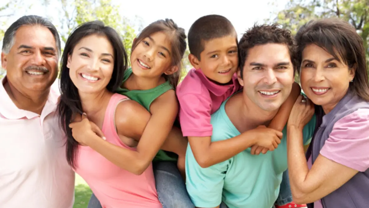 Family reviewing their health history together