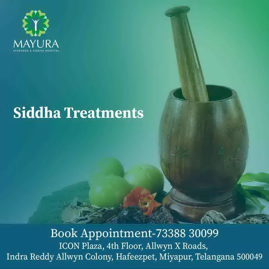 Siddha treatments aim to balance the body's three humors Vata, Pitta, and Kaphaand promote healing.
